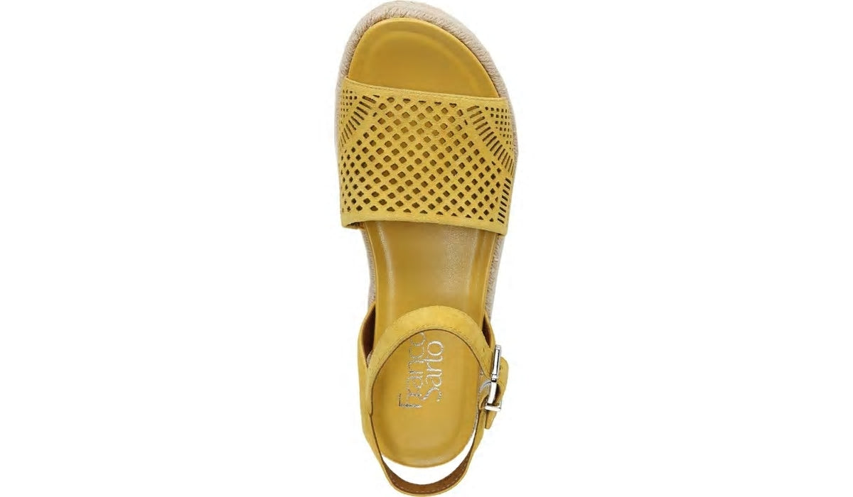 Franco Sarto Franco Tennia Espadrille Platform Sandal Yellow Suede