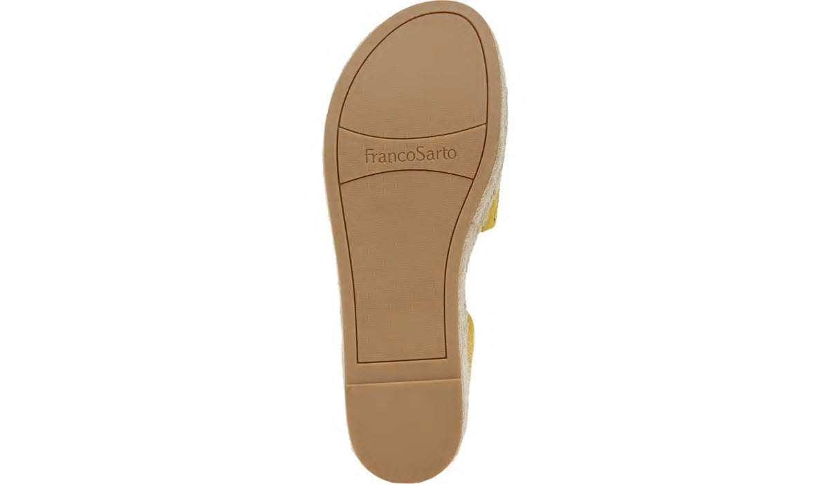 Franco Sarto Franco Tennia Espadrille Platform Sandal Yellow Suede