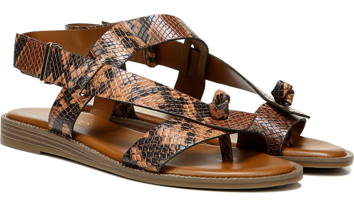 Franco Sarto Franco Glenni Sandal Brown Snake Print Faux Leather