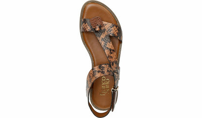 Franco Sarto Franco Glenni Sandal Brown Snake Print Faux Leather