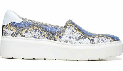 Franco Sarto Franco Lodi 2 Platform Slip On Sneaker Blue Multi Snake Faux Leather