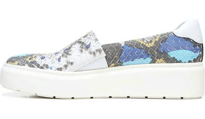 Franco Sarto Franco Lodi 2 Platform Slip On Sneaker Blue Multi Snake Faux Leather