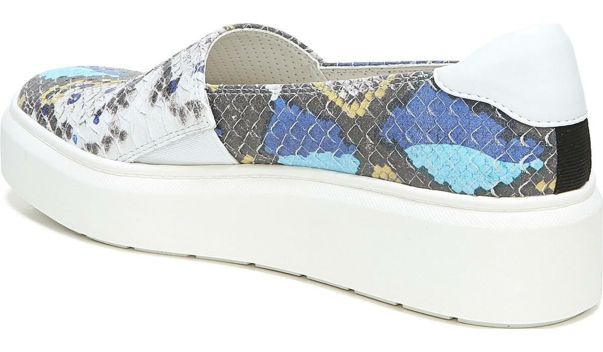 Franco Sarto Franco Lodi 2 Platform Slip On Sneaker Blue Multi Snake Faux Leather