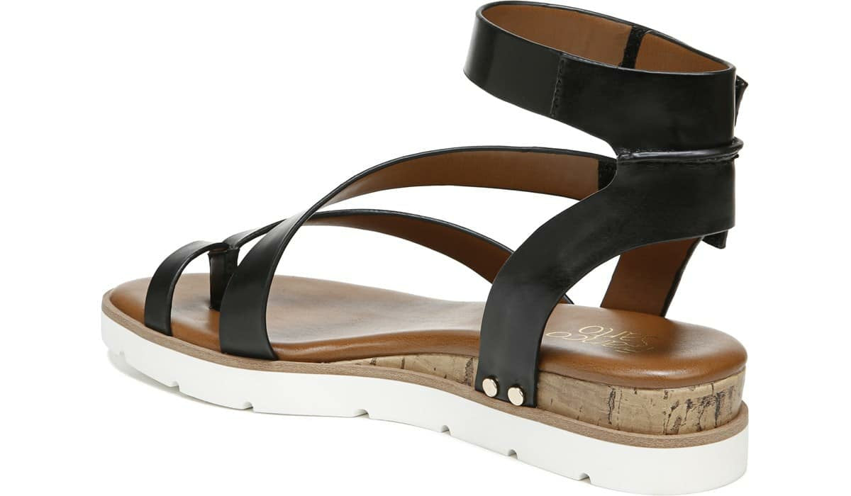 Franco Sarto Franco Daven Gladiator Sandal Black Faux Leather