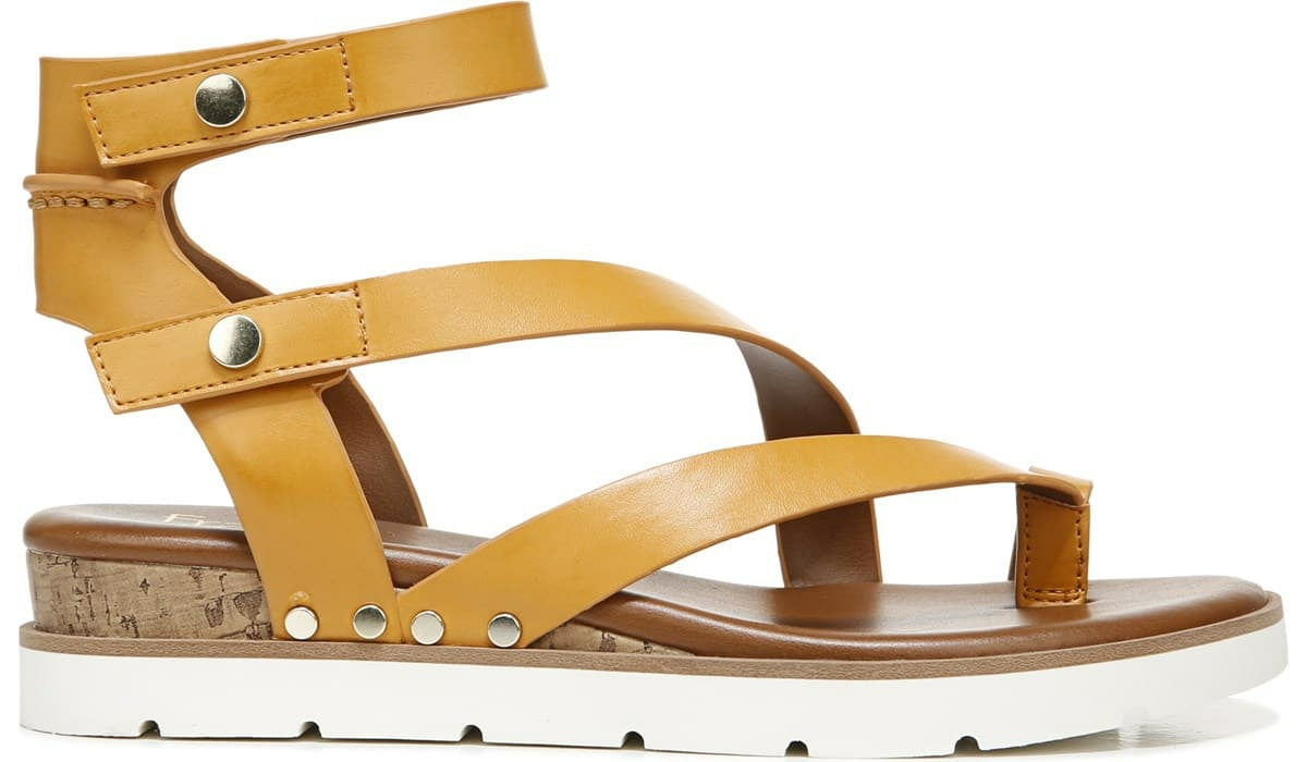 Franco Sarto Franco Daven Gladiator Sandal Goldenrod Faux Leather