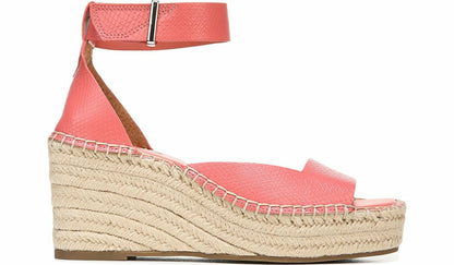 Franco Sarto Franco Camera Espadrille Wedge Sandal Coral Snake Print Faux Leather
