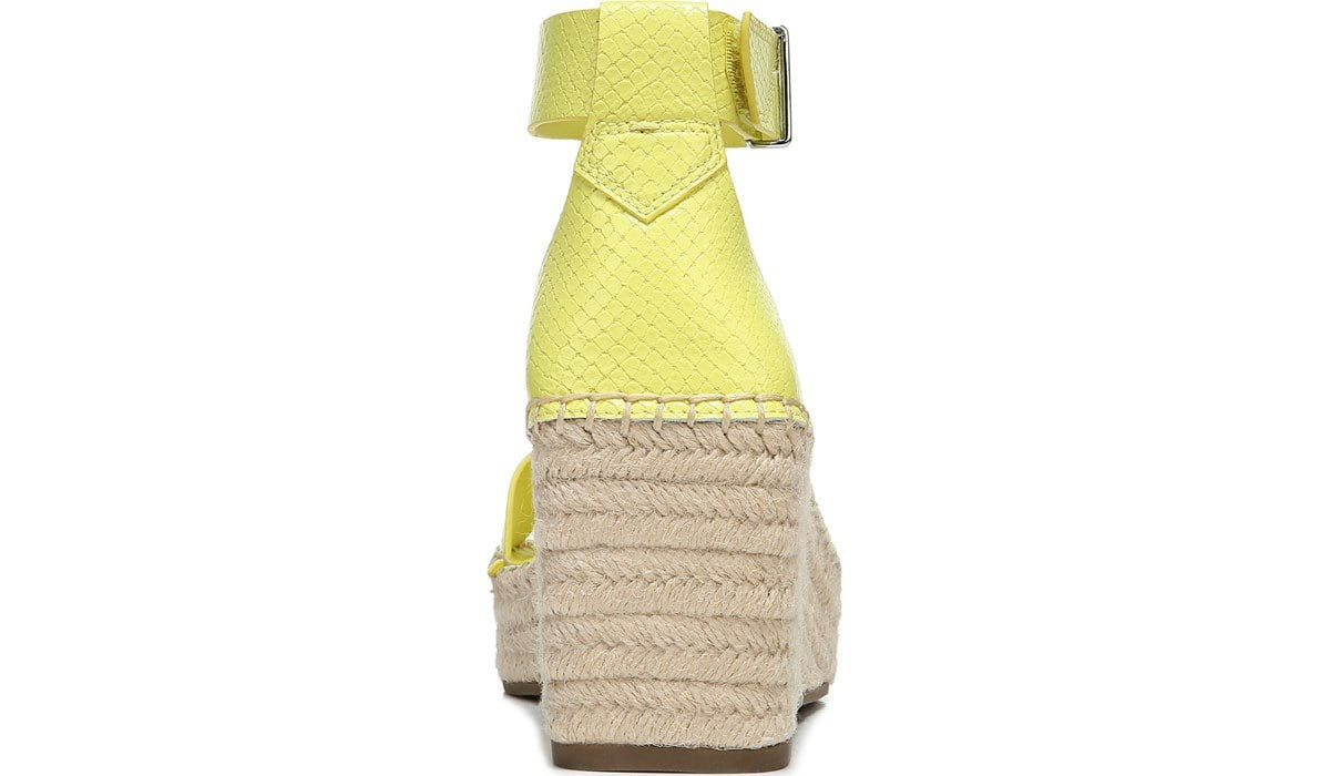 Franco Sarto Franco Camera Espadrille Wedge Sandal Limeade Snake Faux Leather