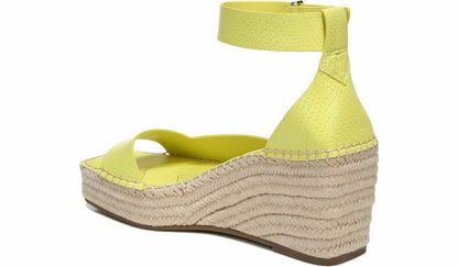 Franco Sarto Franco Camera Espadrille Wedge Sandal Limeade Snake Faux Leather