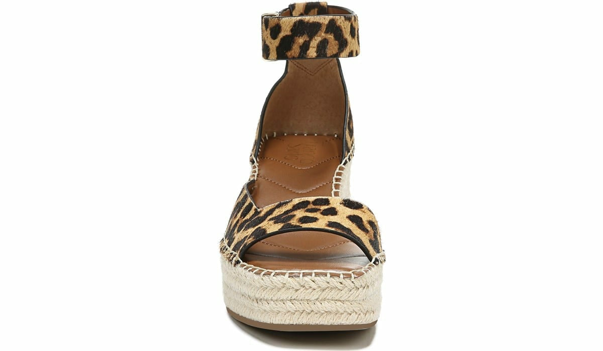 Franco Sarto Franco Camera Espadrille Wedge Sandal Leopard Calf Hair