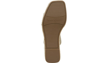 Franco Sarto Franco Carezza Espadrille Wedge Sandal Gold Faux Leather