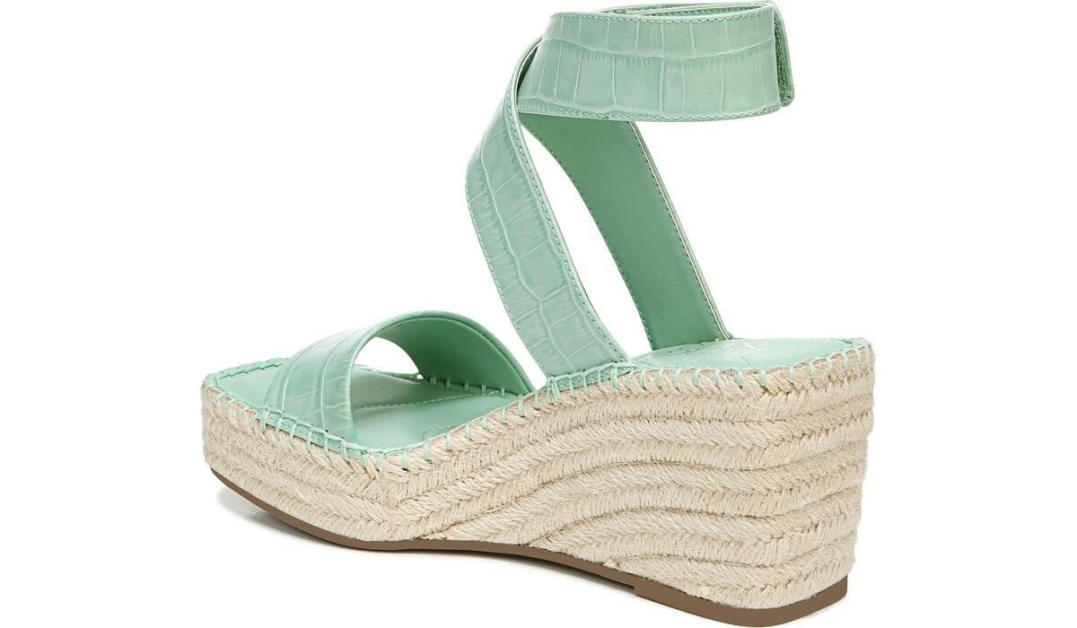 Franco Sarto Franco Carezza Espadrille Wedge Sandal Mint Leather