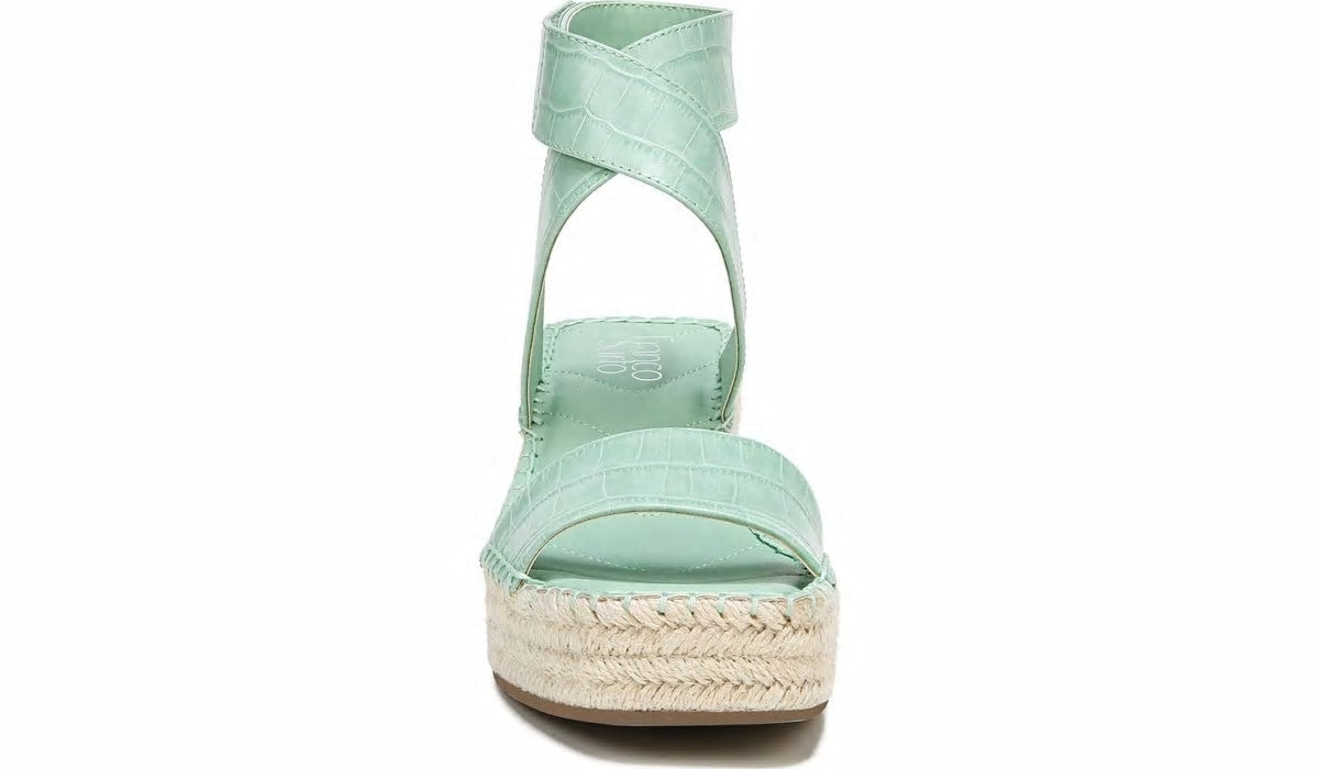 Franco Sarto Franco Carezza Espadrille Wedge Sandal Mint Leather