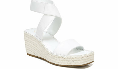 Franco Sarto Franco Carezza Espadrille Wedge Sandal White Leather