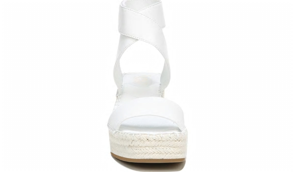 Franco Sarto Franco Carezza Espadrille Wedge Sandal White Leather