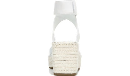 Franco Sarto Franco Carezza Espadrille Wedge Sandal White Leather