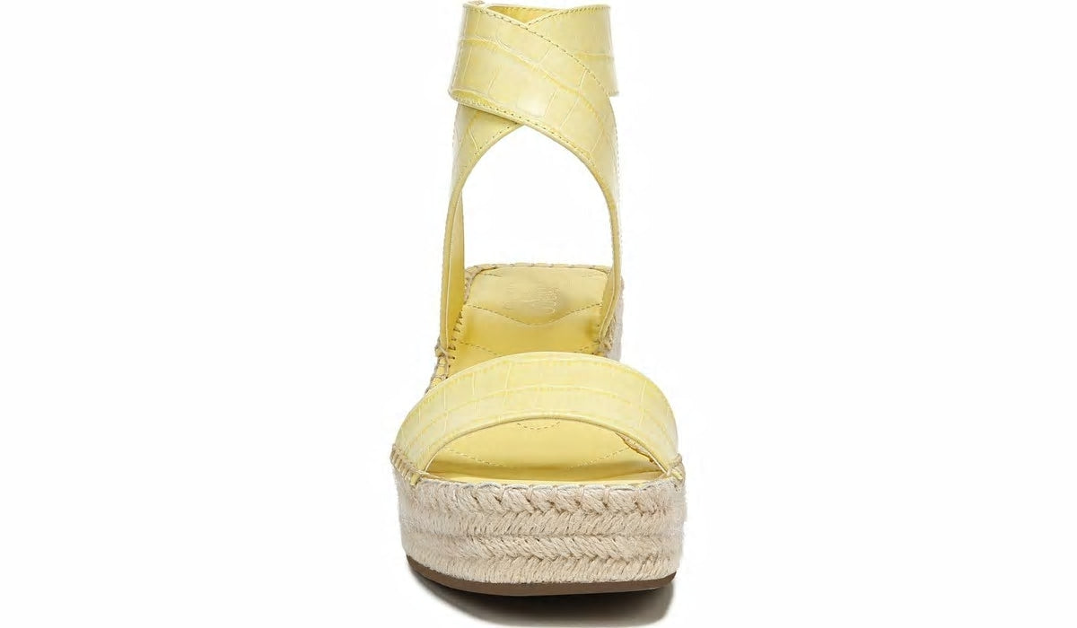 Franco Sarto Franco Carezza Espadrille Wedge Sandal Light Yellow Leather