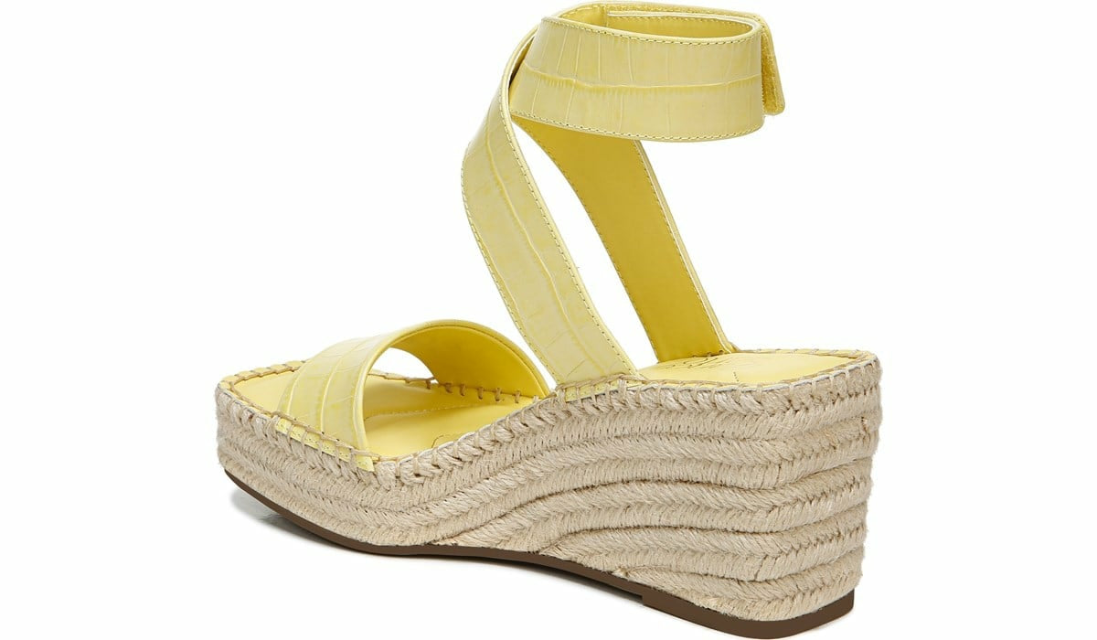 Franco Sarto Franco Carezza Espadrille Wedge Sandal Light Yellow Leather