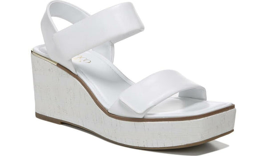 Franco Sarto Franco Sweety Platform Wedge Sandal White Leather