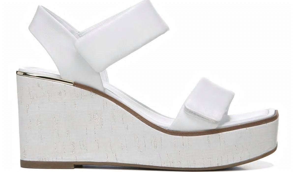 Franco Sarto Franco Sweety Platform Wedge Sandal White Leather