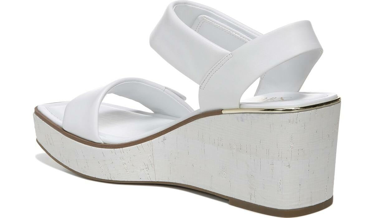 Franco Sarto Franco Sweety Platform Wedge Sandal White Leather