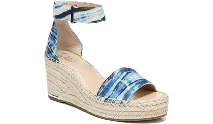Franco Sarto Franco Clemens Espadrille Wedge Sandal Blue Canvas