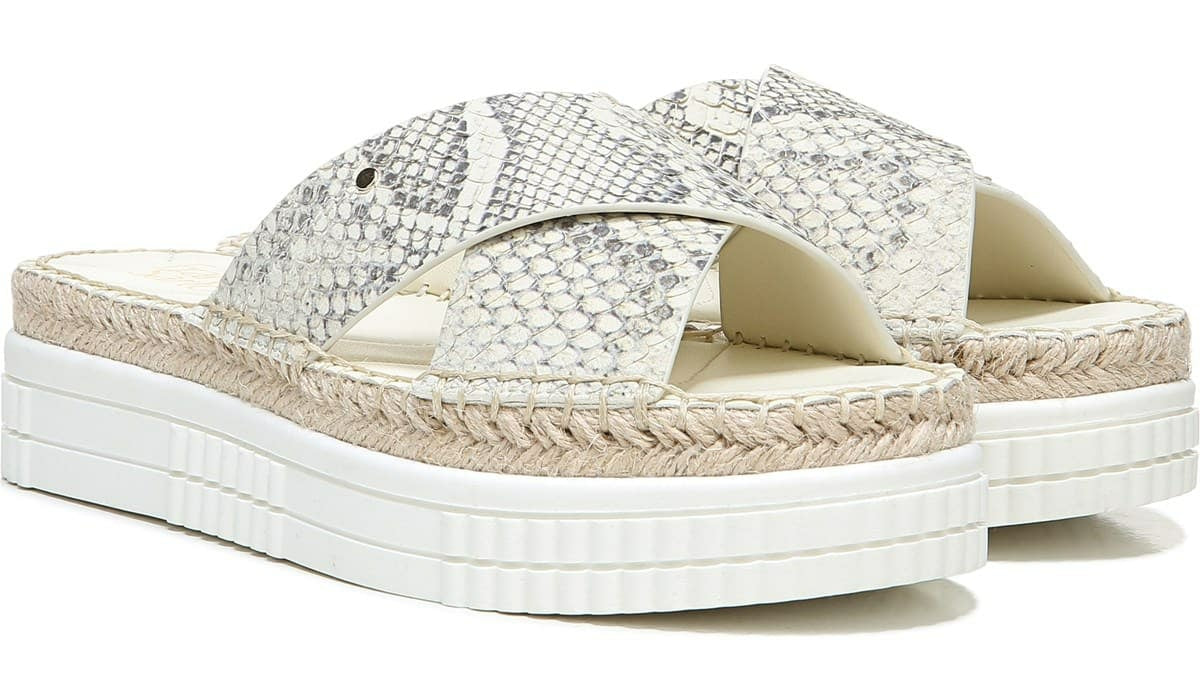 Franco Sarto Franco Barb Platform Slide Sandal Natural Leather