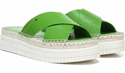 Franco Sarto Franco Barb Platform Slide Sandal Green Apple Faux Leather