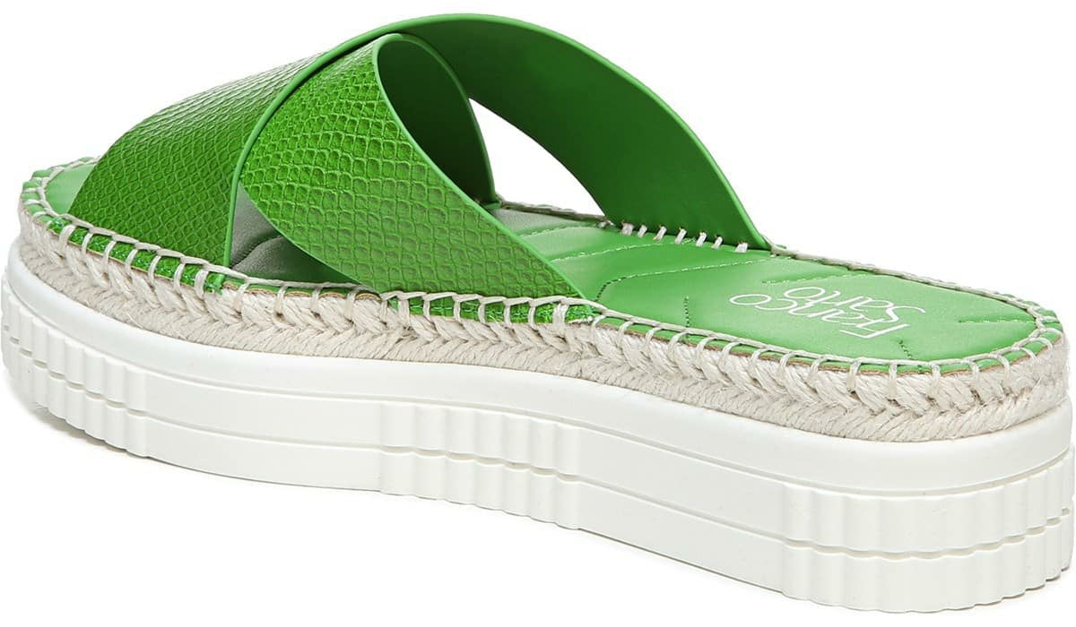 Franco Sarto Franco Barb Platform Slide Sandal Green Apple Faux Leather