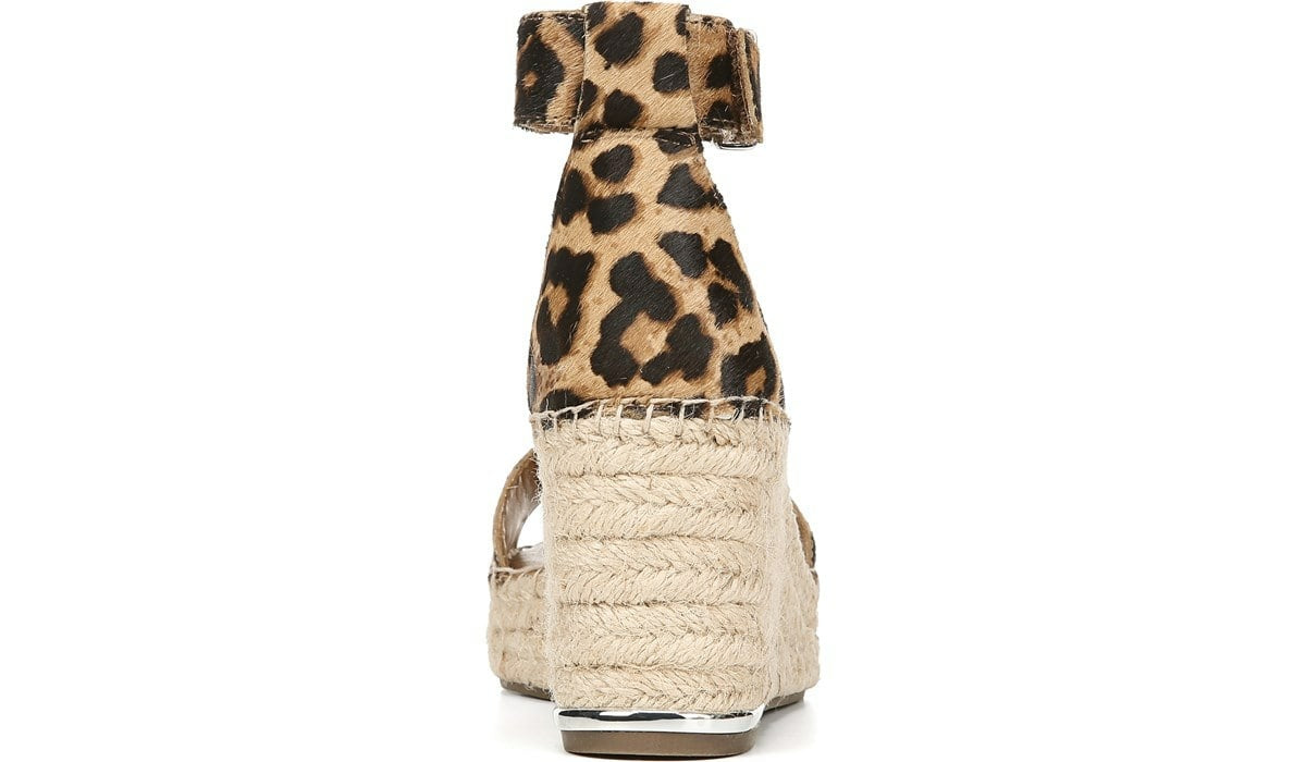 Franco Sarto Franco Clemens Espadrille Wedge Sandal Leopard Calf Hair