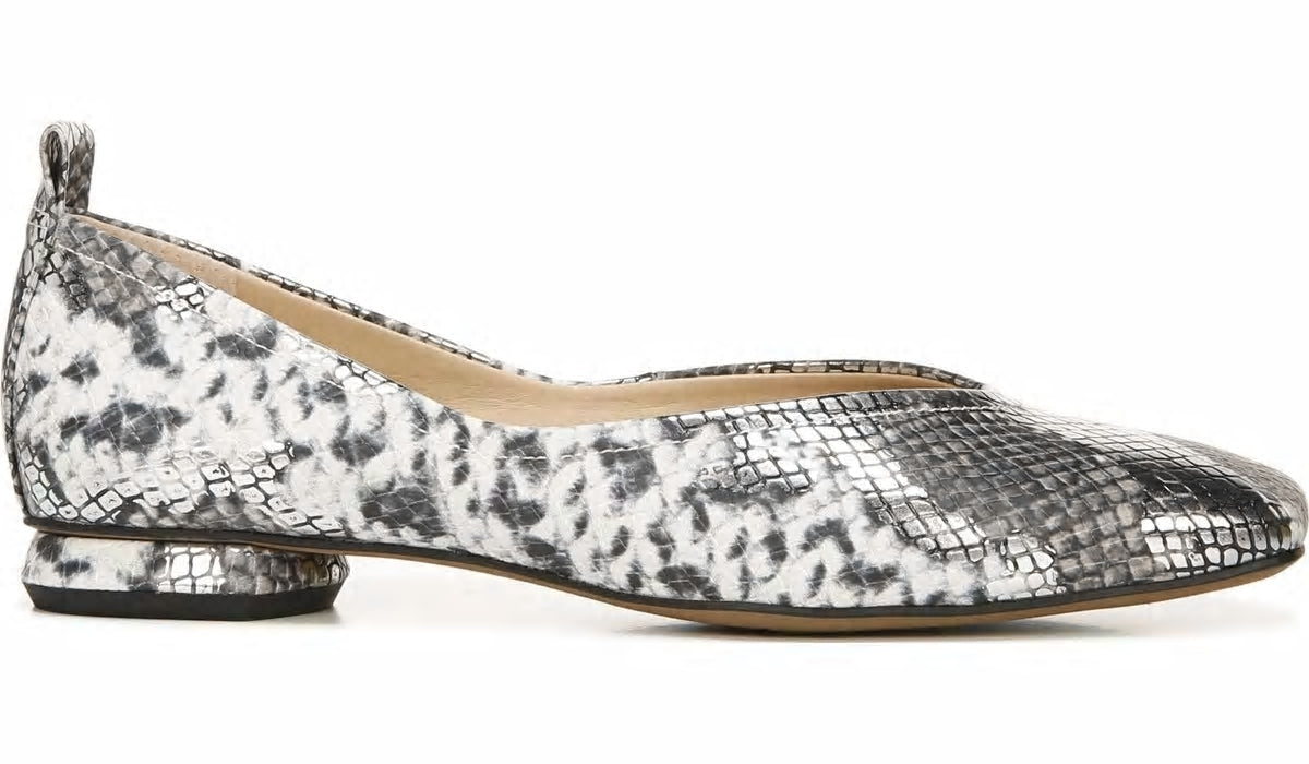 Franco Sarto Franco Ailee Flat Silver Snake Metallic