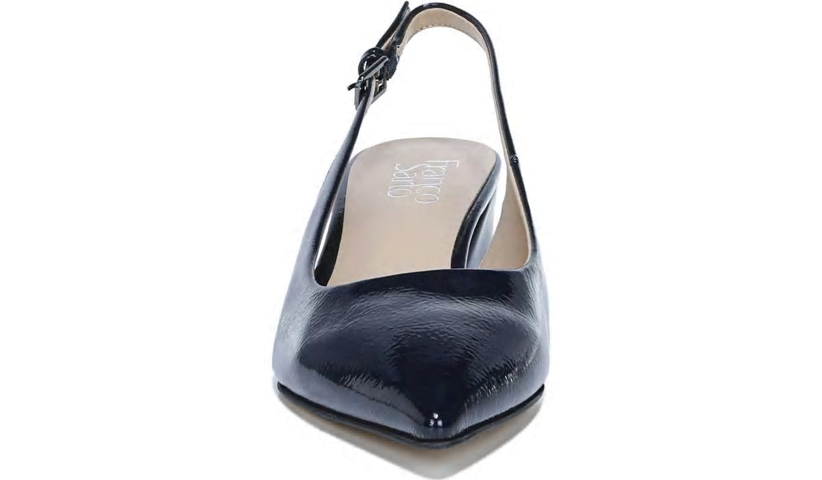 Franco Sarto Franco Racer Slingback Pump Midnight Patent Faux Leather