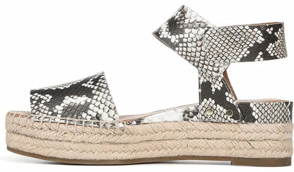 Franco Sarto Sarto Oak Espadrille Sandal Natural Snake Print Leather