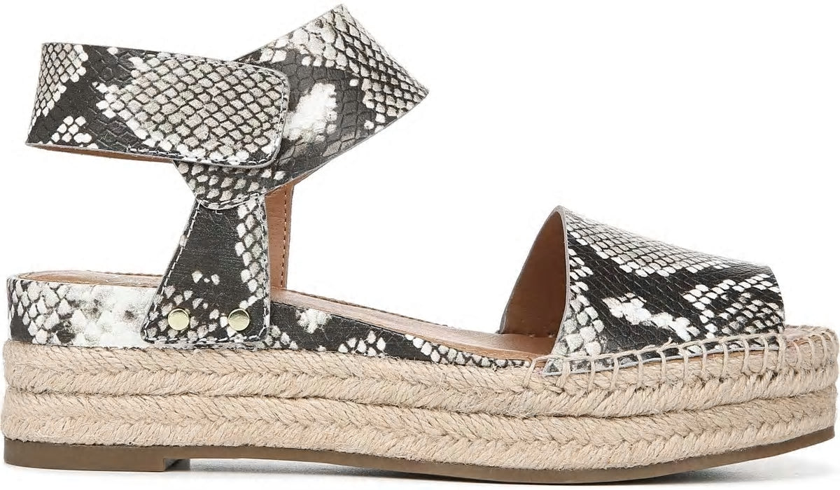 Franco Sarto Sarto Oak Espadrille Sandal Natural Snake Print Leather
