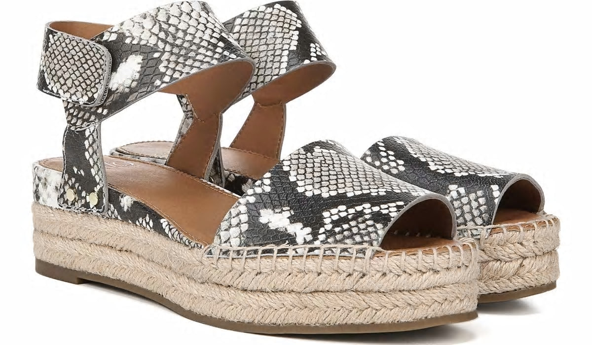 Franco Sarto Sarto Oak Espadrille Sandal Natural Snake Print Leather