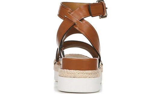Franco Sarto Sarto Calvin Wedge Sandal Brown Leather