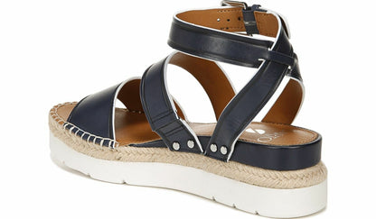 Franco Sarto Sarto Calvin Wedge Sandal Navy Leather