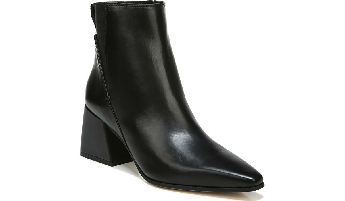 Franco Sarto Sarto Brynn Block Heel Bootie Black Leather