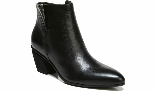 Franco Sarto Sarto Kinga Block Heel Bootie Black Leather