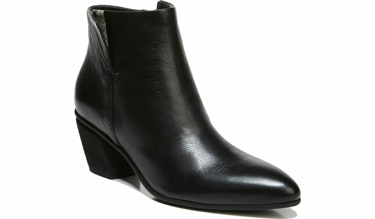 Franco Sarto Sarto Kinga Block Heel Bootie Black Leather