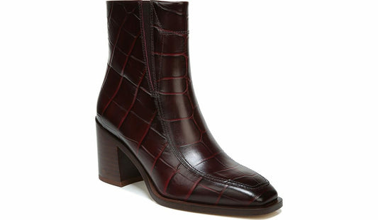 Franco Sarto Sarto Romana Block Heel Bootie Burgundy Leather