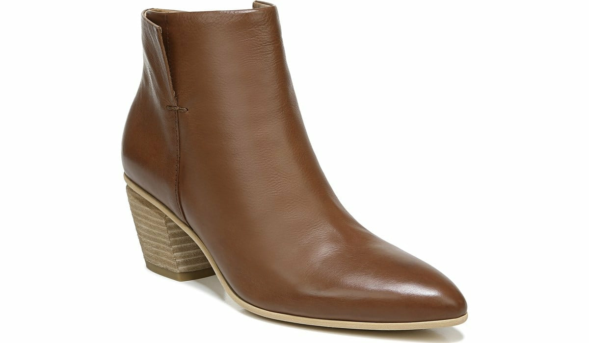 Franco Sarto Sarto Kinga Block Heel Bootie Walnut Leather