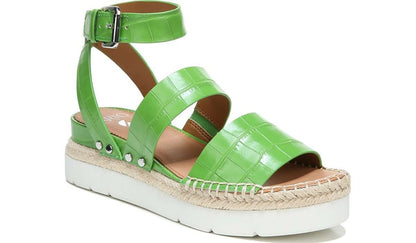 Franco Sarto Sarto Calvin Wedge Sandal Green Crocco Leather