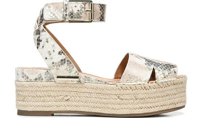 Franco Sarto Sarto Lexie Espadrille Platform Sandal Dusty Rose Snake Leather