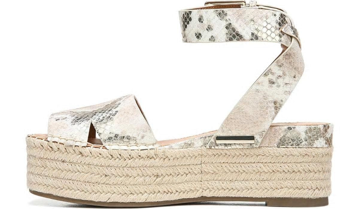 Franco Sarto Sarto Lexie Espadrille Platform Sandal Dusty Rose Snake Leather