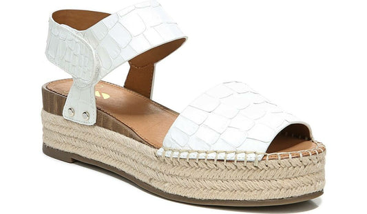 Franco Sarto Sarto Oak Espadrille Sandal White Crocco Leather