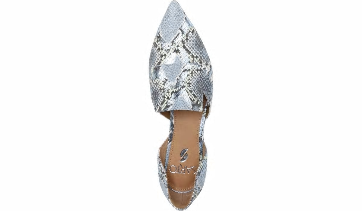 Franco Sarto Sarto Toby D'Orsay Flat Airy Blue Snake Leather