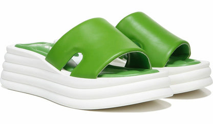 Franco Sarto Sarto Vina Platform Slide Sandal Acid Green Leather